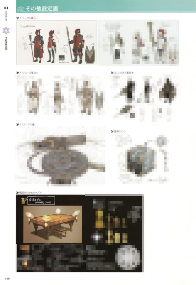 「テイルズオブエクシリア 公式設定資料集」その他設定画ページの全体図