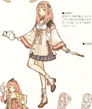 「エスカ&ロジーのアトリエ 公式ビジュアルブック」に載っているエスカの初期案デザイン