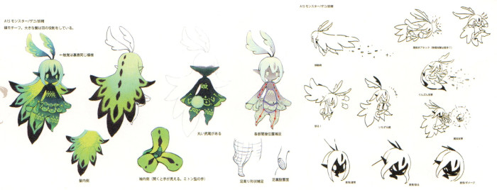 「エスカ&ロジーのアトリエ 公式ビジュアルブック」に載っているスピリット系モンスターの設定画